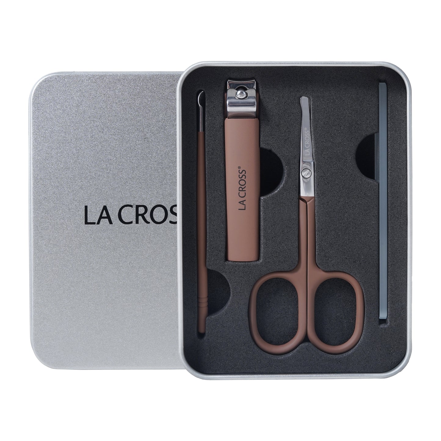 Travel Manicure Kit – 4-Piece Nail Grooming Set with Travel Case