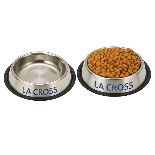 La Cross Stainless Steel Dog Bowls – Non-Slip Set for Food and Water