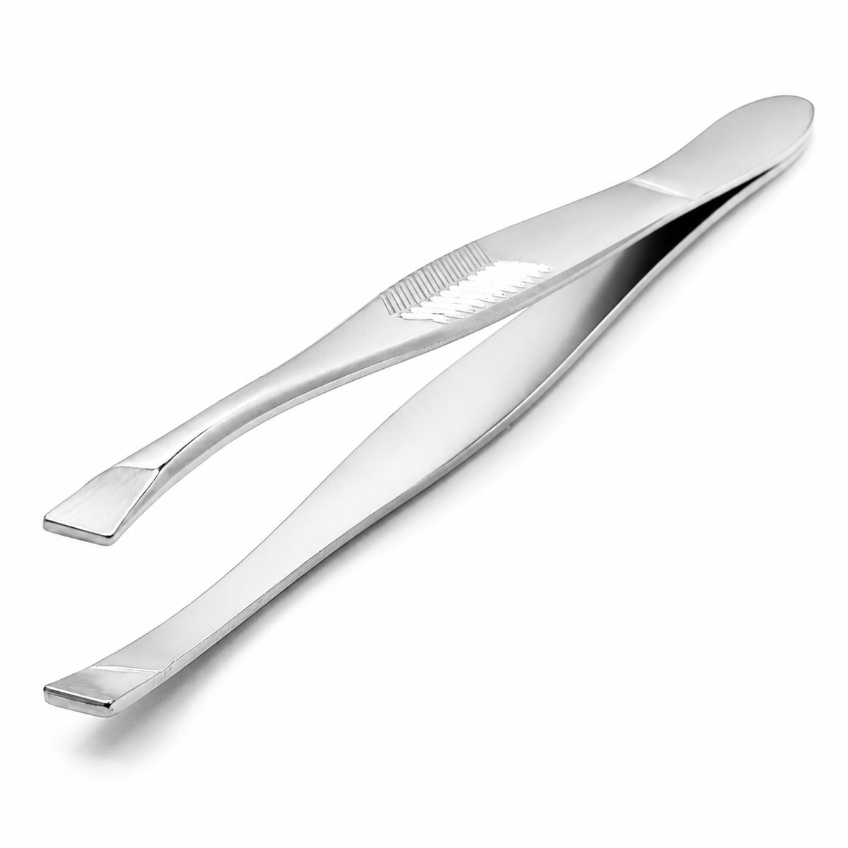 Slant Tip Tweezer – Diamond-Ground Stainless Steel Brow Tweezer