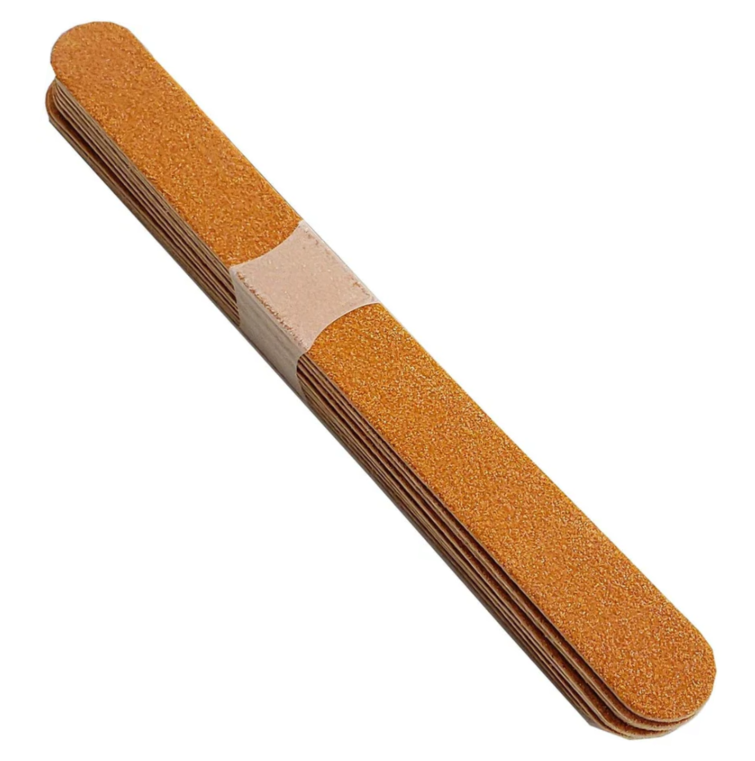 La Cross Multi Pack Emery Boards – 10-count set of brown nail files with fine grit surface bundled together for nail shaping and smoothing