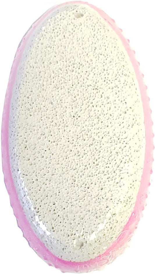Top view of La Cross natural pumice stone showing textured exfoliating surface and pink edges